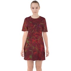 Abstract Pattern Color Shape Sixties Short Sleeve Mini Dress by Nexatart