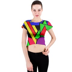 Background Color Art Pattern Form Crew Neck Crop Top by Nexatart