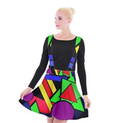 Background Color Art Pattern Form Suspender Skater Skirt by Nexatart