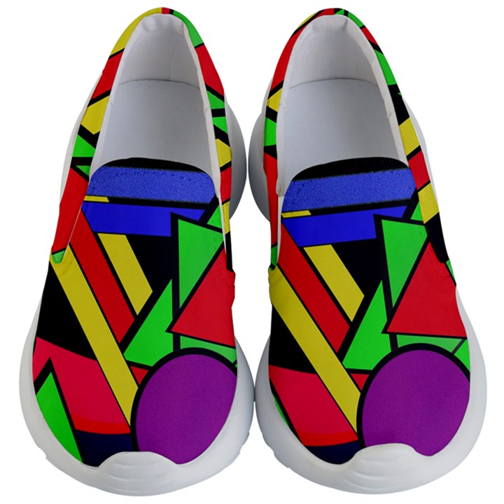 Background Color Art Pattern Form Kid s Lightweight Slip Ons