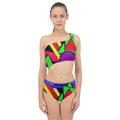 Background Color Art Pattern Form Spliced Up Two Piece Swimsuit by Nexatart