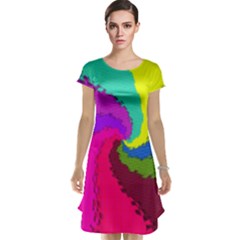 Art Abstract Pattern Color Cap Sleeve Nightdress by Nexatart