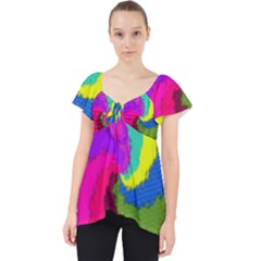 Art Abstract Pattern Color Lace Front Dolly Top by Nexatart