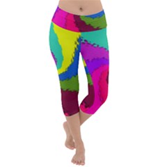 Art Abstract Pattern Color Lightweight Velour Capri Yoga Leggings