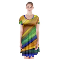 Graffiti Painting Pattern Abstract Short Sleeve V-neck Flare Dress by Nexatart