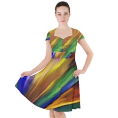 Graffiti Painting Pattern Abstract Cap Sleeve Midi Dress