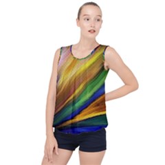 Graffiti Painting Pattern Abstract Bubble Hem Chiffon Tank Top