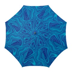 Blue Abstract Pattern Art Shape Golf Umbrellas by Nexatart