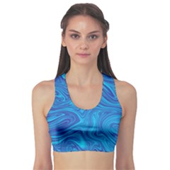 Blue Abstract Pattern Art Shape Sports Bra by Nexatart