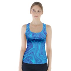 Blue Abstract Pattern Art Shape Racer Back Sports Top by Nexatart