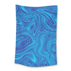 Blue Abstract Pattern Art Shape Small Tapestry