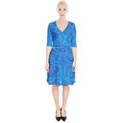 Blue Abstract Pattern Art Shape Wrap Up Cocktail Dress by Nexatart