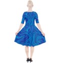 Blue Abstract Pattern Art Shape Quarter Sleeve A-Line Dress View2