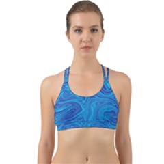 Blue Abstract Pattern Art Shape Back Web Sports Bra by Nexatart