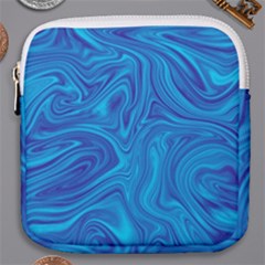 Blue Abstract Pattern Art Shape Mini Square Pouch