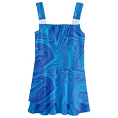 Blue Abstract Pattern Art Shape Kids  Layered Skirt Swimsuit