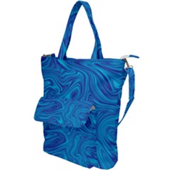 Blue Abstract Pattern Art Shape Shoulder Tote Bag