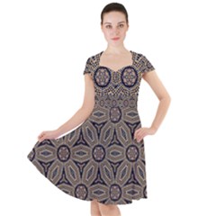 Pattern Decoration Abstract Cap Sleeve Midi Dress by Nexatart