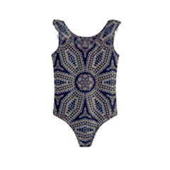 Pattern Decoration Abstract Kids  Frill Swimsuit