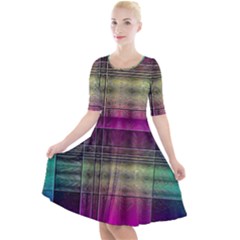 Abstract Desktop Pattern Wallpaper Quarter Sleeve A-line Dress by Nexatart