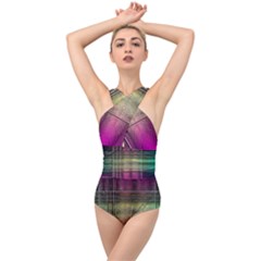 Abstract Desktop Pattern Wallpaper Cross Front Low Back Swimsuit