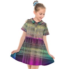 Abstract Desktop Pattern Wallpaper Kids  Short Sleeve Shirt Dress by Nexatart