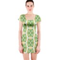 Pattern Abstract Decoration Flower Short Sleeve Bodycon Dress View1