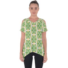 Pattern Abstract Decoration Flower Cut Out Side Drop Tee by Nexatart