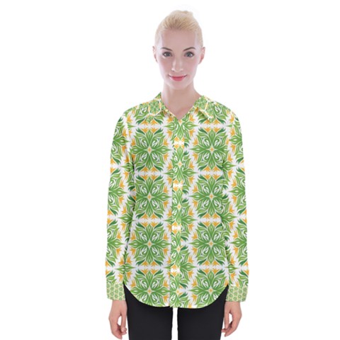 Pattern Abstract Decoration Flower Womens Long Sleeve Shirt by Nexatart