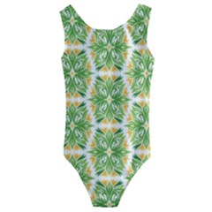 Pattern Abstract Decoration Flower Kids  Cut-out Back One Piece Swimsuit