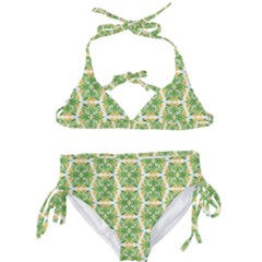 Pattern Abstract Decoration Flower Kids  Classic Bikini Set