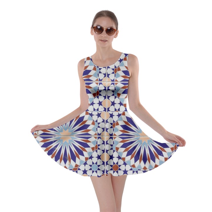 Morocco Essaouira Tile Pattern Skater Dress