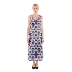 Morocco Essaouira Tile Pattern Sleeveless Maxi Dress by Nexatart