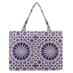 Morocco Essaouira Tile Pattern Zipper Medium Tote Bag by Nexatart