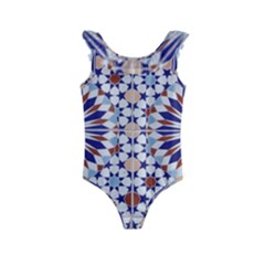 Morocco Essaouira Tile Pattern Kids  Frill Swimsuit by Nexatart