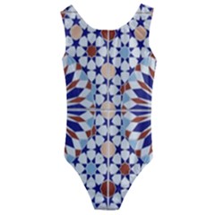 Morocco Essaouira Tile Pattern Kids  Cut-out Back One Piece Swimsuit by Nexatart