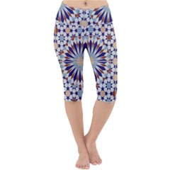 Morocco Essaouira Tile Pattern Lightweight Velour Cropped Yoga Leggings