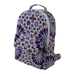 Morocco Essaouira Tile Pattern Flap Pocket Backpack (large)