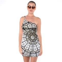 Pattern Abstract Structure Art One Soulder Bodycon Dress by Nexatart