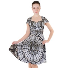 Pattern Abstract Structure Art Cap Sleeve Midi Dress by Nexatart