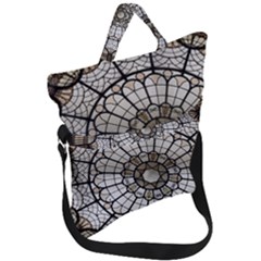 Pattern Abstract Structure Art Fold Over Handle Tote Bag