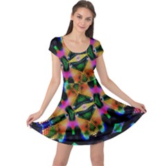 Butterfly Color Pop Art Cap Sleeve Dress by Nexatart