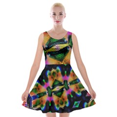 Butterfly Color Pop Art Velvet Skater Dress