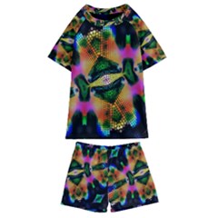 Butterfly Color Pop Art Kids  Swim Tee And Shorts Set