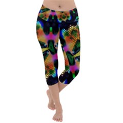 Butterfly Color Pop Art Lightweight Velour Capri Yoga Leggings