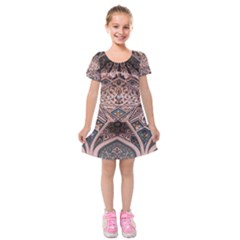 Pattern Decoration Art Architecture Kids  Short Sleeve Velvet Dress