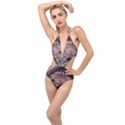 Pattern Decoration Art Architecture Plunging Cut Out Swimsuit View1