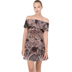 Pattern Decoration Art Architecture Off Shoulder Chiffon Dress by Nexatart