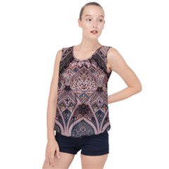 Pattern Decoration Art Architecture Bubble Hem Chiffon Tank Top