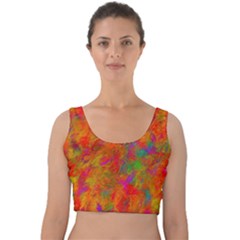 Abstract Pattern Art Canvas Velvet Crop Top by Nexatart